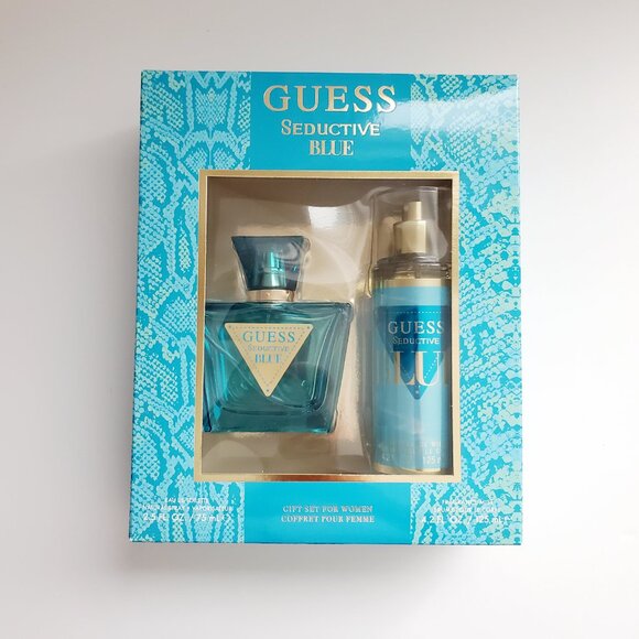 GUESS ' Seductive Blue ' Boxed Gift Set for Women Italy Eau de Toilette + Mist - Picture 2 of 5